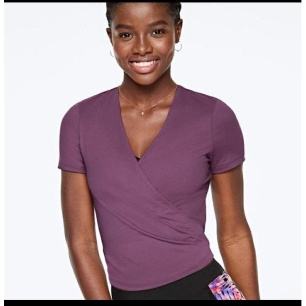 Victoria secret crop top V-neck purple casual y2k vacation stretchy soft beach